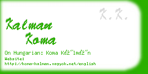 kalman koma business card